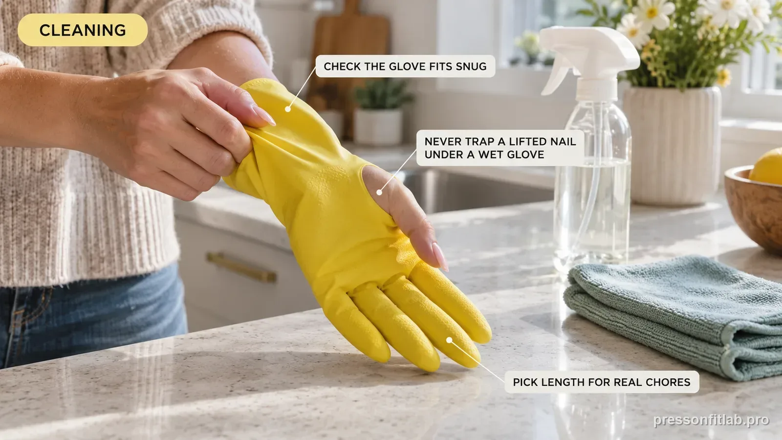 Annotated press-on fit diagram for: Press-On Nails for Cleaning the House.