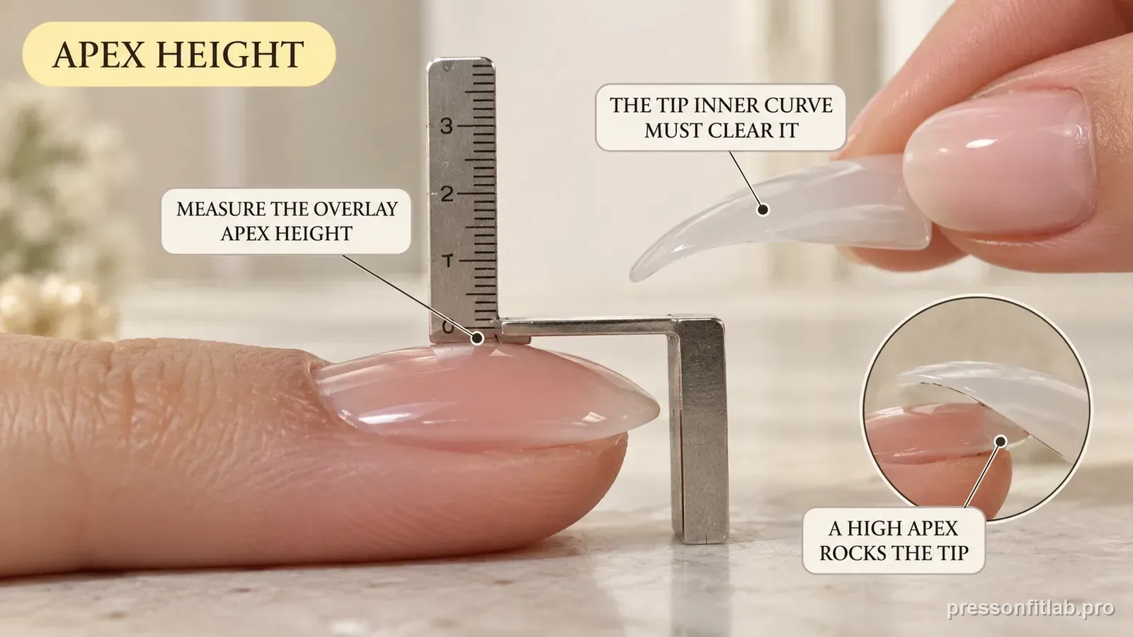 Step detail illustration: Apex height is a common hidden mismatch.